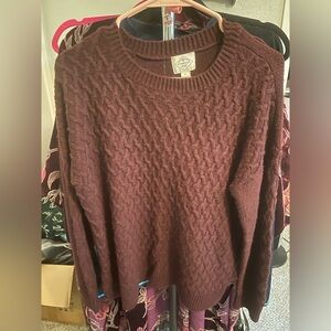 St. John's Bay Maroon Cable Knit Sweater